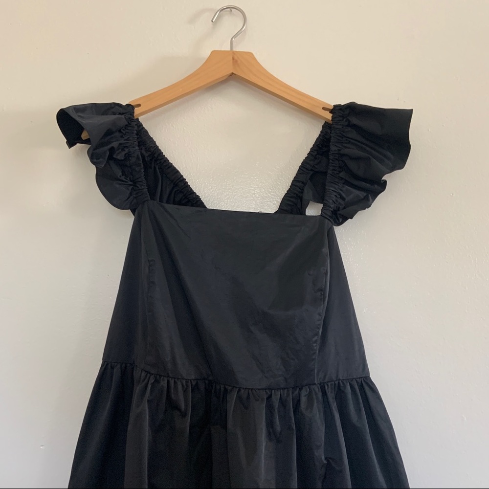 Eloquii Black Ruffle Strap Midi Dress with Back Bow - Picture 7 of 11